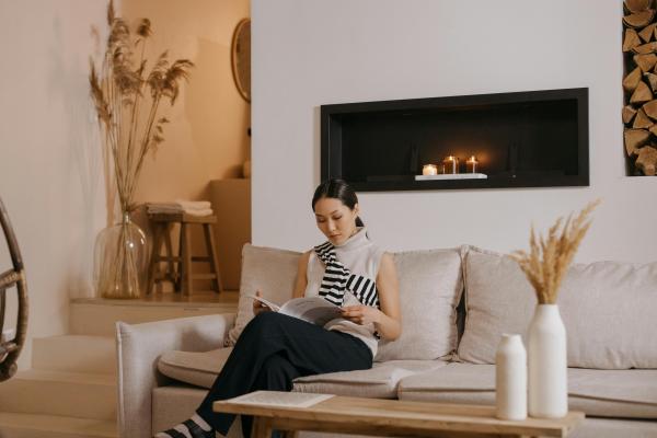 Lady reading a book