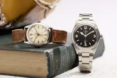 Major Desmond Homard&rsquo;s Tudor Oyster Prince from the British North Greenland Expedition next to the new Tudor Ranger.