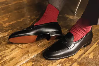 Baudoin & Lange Grand Fleurus Penny Loafers in black noble calf