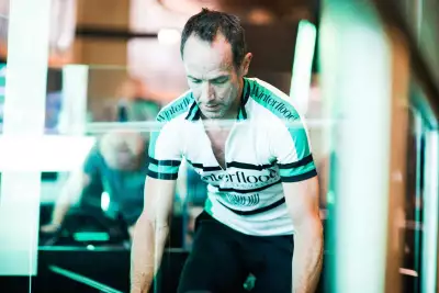 Man cycling in PWR Hour