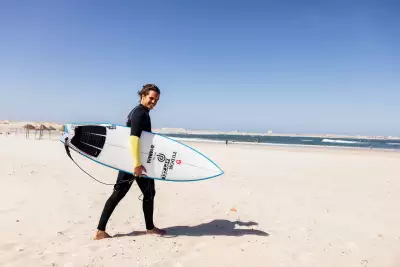 Nic Von Rupp on his way to the surf