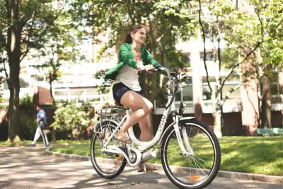 Woman on an e-bike