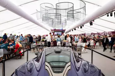 Inside a Silverstone hospitality tent