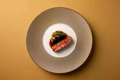 Bonheur by Matt Ab&eacute; signature dishes: 125-day-aged Cumbrian Blue Grey