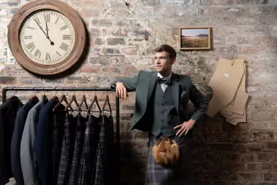Model wears MacGregor and MacDuff