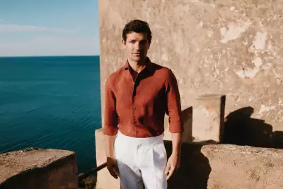Luca Faloni Portofino shirt in rust