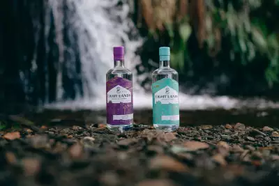 Eight Lands Organic Speyside Gin (£39.44) alongside a bottle of its Organic Speyside Vodka (£37.40)