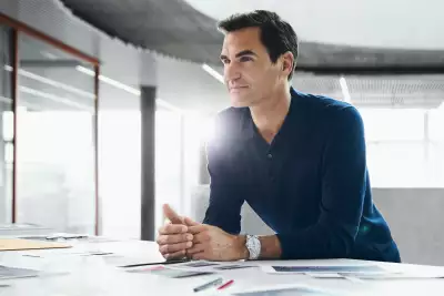 Roger Federer wearing the Rolex Land-Dweller