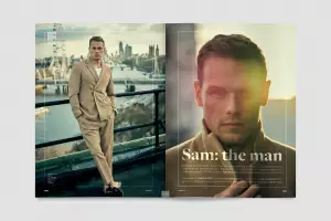 Sam Heughan photographed for Square Mile magazine, May 2022
