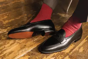 Baudoin & Lange Grand Fleurus Penny Loafers in black noble calf Baudoin & Lange Grand Fleurus Penny Loafers in black noble calf