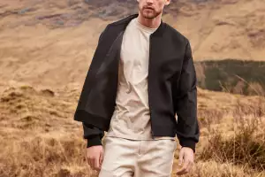 Norton Motorcycles cashmere bomber jacket