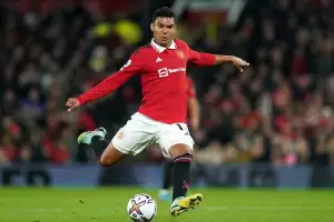 Manchester United's Casemiro during the Premier League match at Old Trafford, Manchester. Picture date: Wednesday October 19, 2022. Manchester United's Casemiro during the Premier League match at Old Trafford, Manchester. Picture date: Wednesday October 19, 2022.