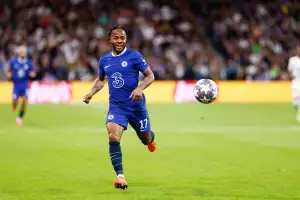 Raheem Sterling of Chelsea during the UEFA Champions League, Quarter-finals, 1st leg football match between Real Madrid and Chelsea on April 12, 2023 at Santiago Bernabeu stadium in Madrid, Spain - Photo Oscar J Barroso/DPPI/LiveMedia Raheem Sterling of Chelsea during the UEFA Champions League, Quarter-finals, 1st leg football match between Real Madrid and Chelsea on April 12, 2023 at Santiago Bernabeu stadium in Madrid, Spain - Photo Oscar J Barroso/DPPI/LiveMedia