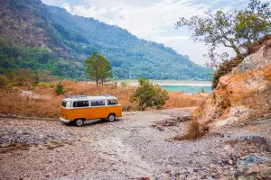 Campervan on a road trip