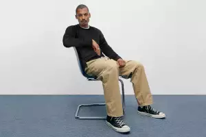 Model wearing Gap products