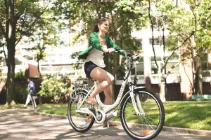 Woman on an e-bike