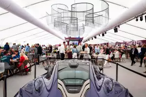 Inside a Silverstone hospitality tent