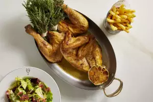 Rotisserie chicken at Story Cellar Rotisserie chicken at Story Cellar