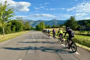 Escape to the Pyrenees guests cycling