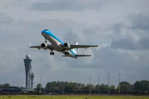 A plane taking off