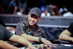 Neymar plays poker during the WSOP 2024 at Horseshoe Las Vegas Casino on June 25, 2024 in Las Vegas, Nevada,