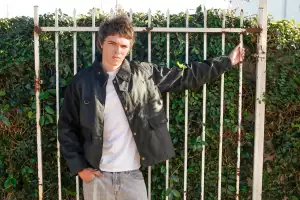 Model wearing Patina wax jacket