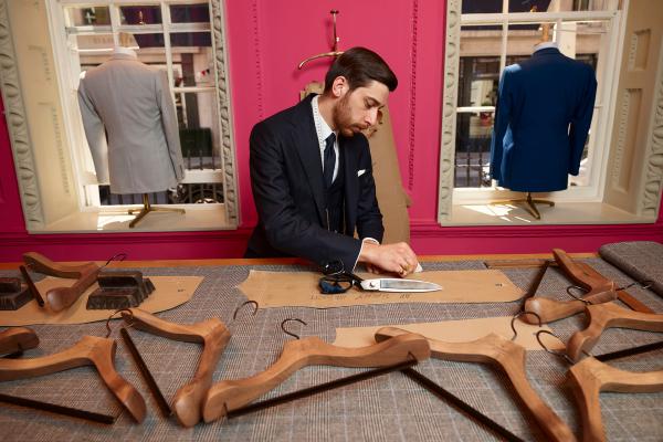 Tailor at Hackett on Savile Row