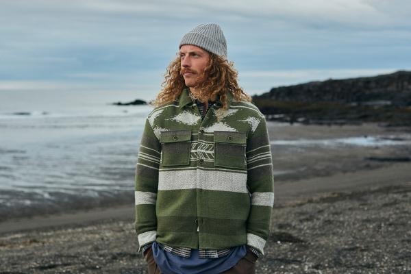 Akotto heavy jacquard jacket priced at £145. For more information, see anerkjendt.com