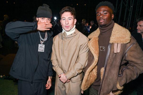 Central Cee, Barry Keoghan and Bukayo Saka at Burberry