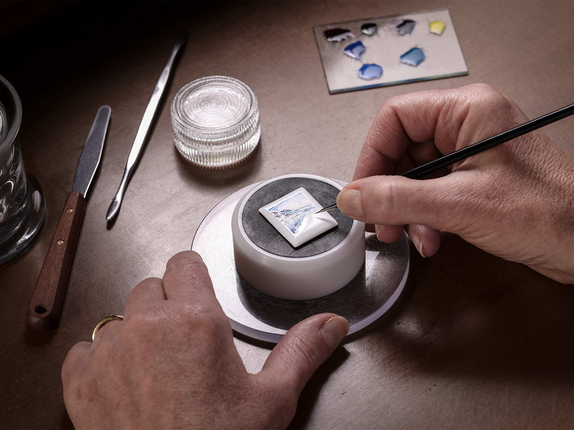 Enamel painting at Jaeger-LeCoultre watch factory