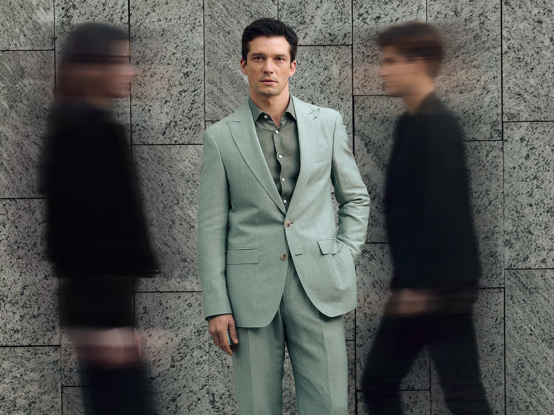 Model wearing Lanieri suit