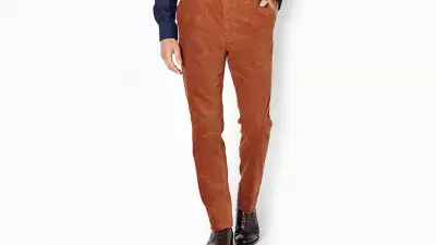 MAYFAIR OCHRE CORDUROY TROUSER, £390, DUNHILL