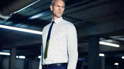 TACOMA printed floral shirt, £105; PANNELL colour block tie, £55, Ted Baker