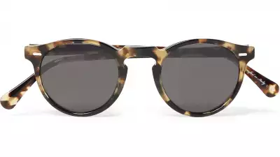 Oliver Peoples: Gregory Peck Round-Frame Tortoiseshell Acetate Sunglasses