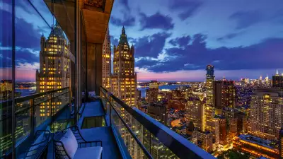 The balcony at The Beekman Hotel and Residences