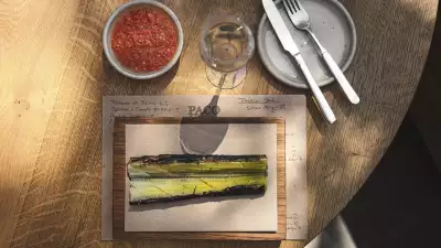 Leeks and romesco