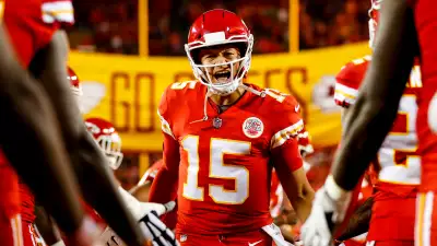 Patrick Mahomes #15 of the Kansas City Chiefs runs through high fives from teammates during pre game introductions prior to the game against the Cincinnati Bengals at Arrowhead Stadium on October 21, 2018 in Kansas City, Kansas.