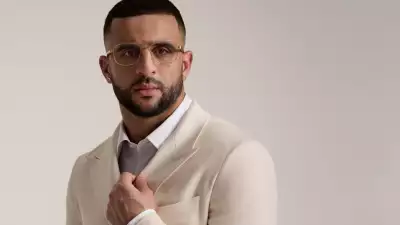 Model wearing Boss eyewear