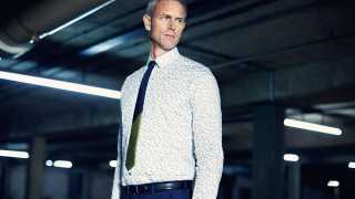 TACOMA printed floral shirt, £105; PANNELL colour block tie, £55, Ted Baker