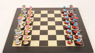 ART CHESS BY THOMAS DOWDESWELL #1 RED BLUE YELLOW