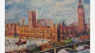 Houses of Parliament by Simeon Stafford, oil on board