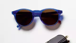 Oliver Spencer Sid round-frame in blue acetate