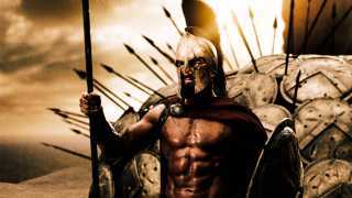 Gerard Butler as a warrior king in 300