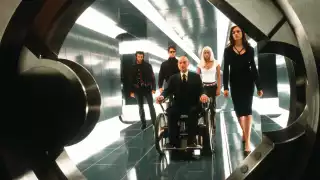 Sir Patrick Stewart playing Professor X in the X-Men films