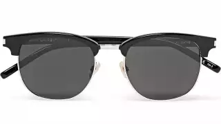 Saint Laurent: D-Frame Metal and Acetate Sunglasses