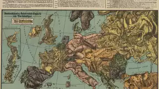 Lehmann-Dumont (Karl), Humoristische Karte von Europa im Jahre 1914 [Humorous Map of Europe in 1914]