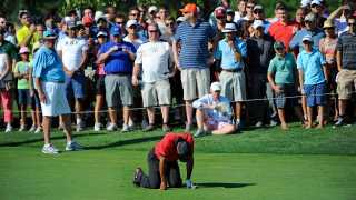 Tiger Woods list of injuries, back injury, The Barclays 2013