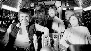 Harrison Ford, Peter Mayhew, Mark Hamill, and Carrie Fisher