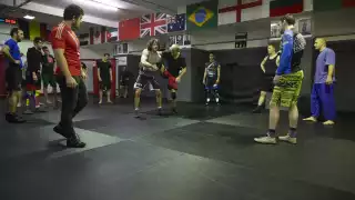 MMA Fighters training at London Fight Factory