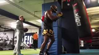 MMA Training at punch bag in Fight City Gym in London